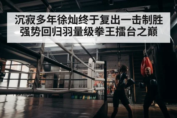 沉寂多年徐灿终于复出一击制胜强势回归羽量级拳王擂台之巅